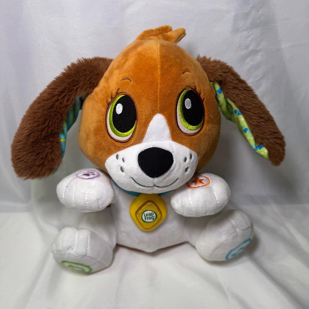 LeapFrog Speak & Learn Puppy Interactive Talking Plush Toy Brown White